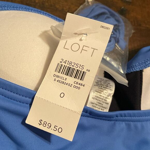 LOFT Beach Vibrant Blue Swimsuit size 0 NWT - Picture 5 of 6